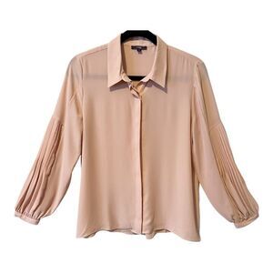 Code By Lifestyle‎ Pink Hidden Button Pleated Sleeve Feminine Blouse Size 14